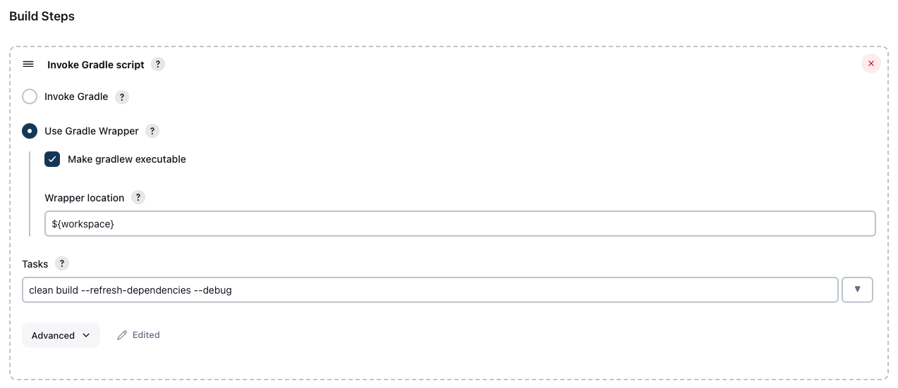 빌드 단계 작업 설정