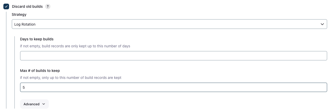 빌드 이력 정보 관리 화면 이미지